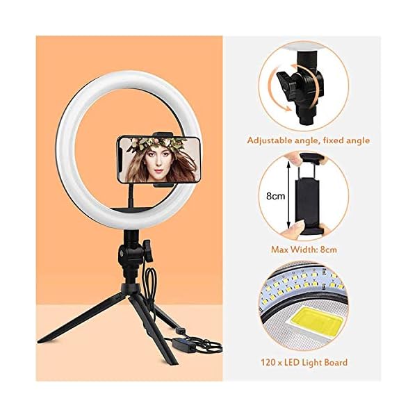 XHCP Elektronik Ring Licht 10 Zoll Ring Lichter Ring Blitz für Telefon Kamera LED Foto Eingebaute Batterie Nehmen für… – Bild 7