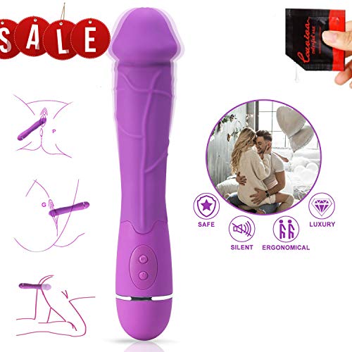 Dildo Vibrator G Spot Clit Vibrator Stimulator Sex Anal Play Massager – Ultra-realistic Penis Vein Folds & Medical Silicone & 10 Powerful Modes for Couples and Women Perfect Gift