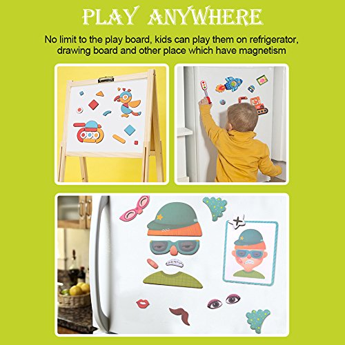 Early Learning & Educational Toys Gift Set for 3+ Years Old, Brain Training Magnetic Traffic Vehicle Parts with Storage Tray(58 Pcs)