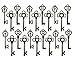 Mixed Set of 30 Large Skeleton Keys in Antique Copper - Set of 30 Keys (Copper Color)