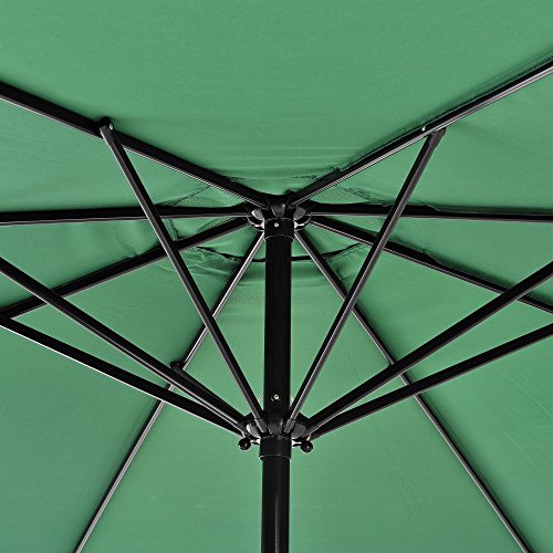casa.pro Sonnenschirm ø300cm 160g/m² Schirm Marktschirm Kurbelschirm Garten Stahl Polyester Grün – Bild 6