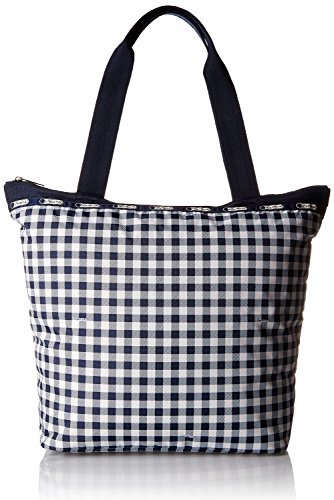 LeSportsac Hailey Tote Handbag, Gingham Classic Navy, One Size