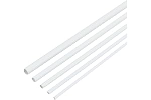 OLYCRAFT 30Pcs ABS Plastic Hollow Round Tubes 12" Length Plastic Round Bar Rods 3mm 4mm 5mm 6mm 8mm Round Hollow Bar for DIY Handmade Sand Table Material Model Building