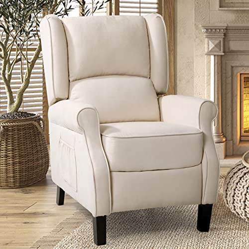 Push Back Recliner for Small Space, Wing Back Recliner Chairs with