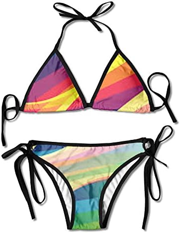 Fashion Women Colourful Ribbon Bikini Set Beach Bathing Suit