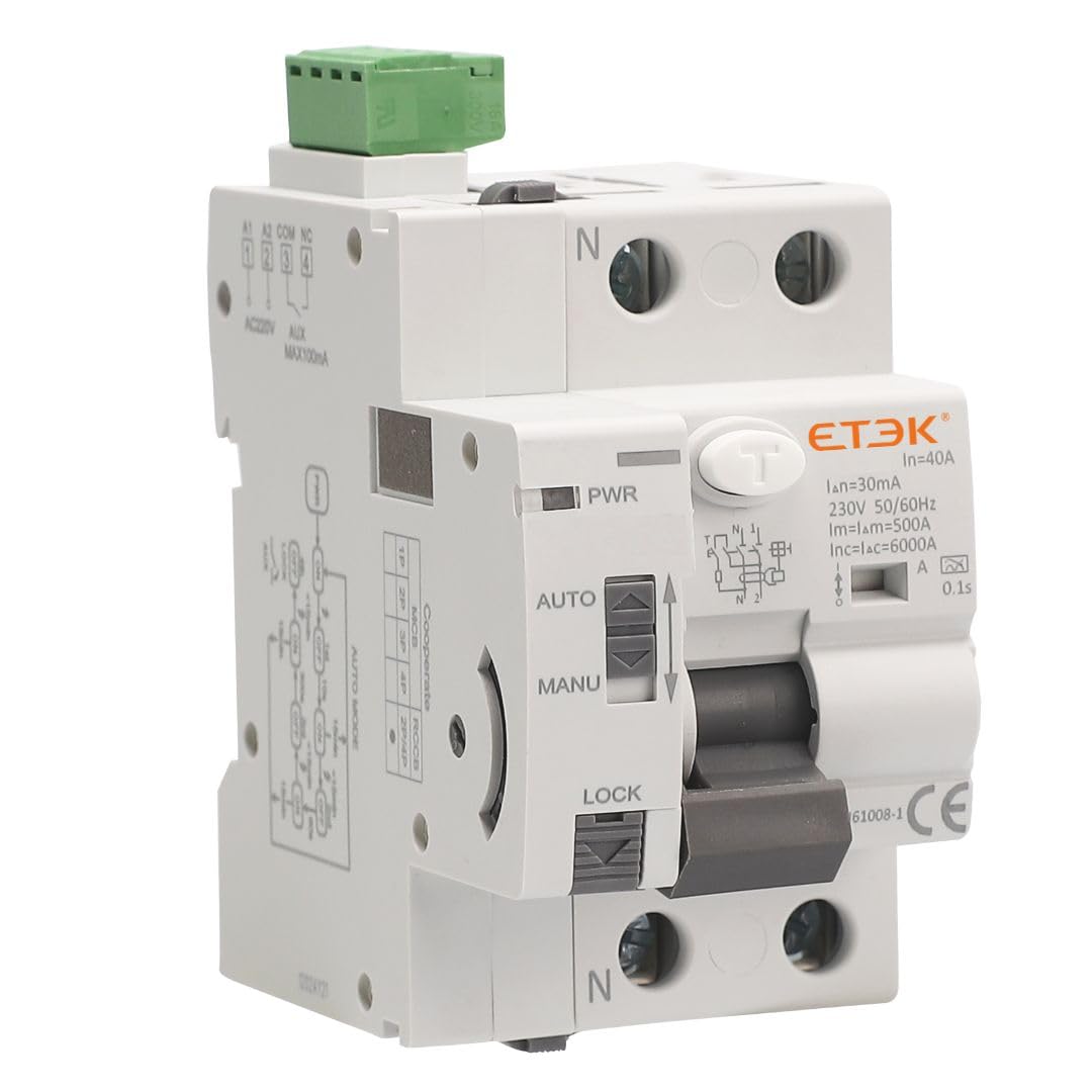 LE GARAGE Superimmunized Automatic Rearmable Differential Switch 40A 30mA 2P 40A 30mA 6Ka TYPE A