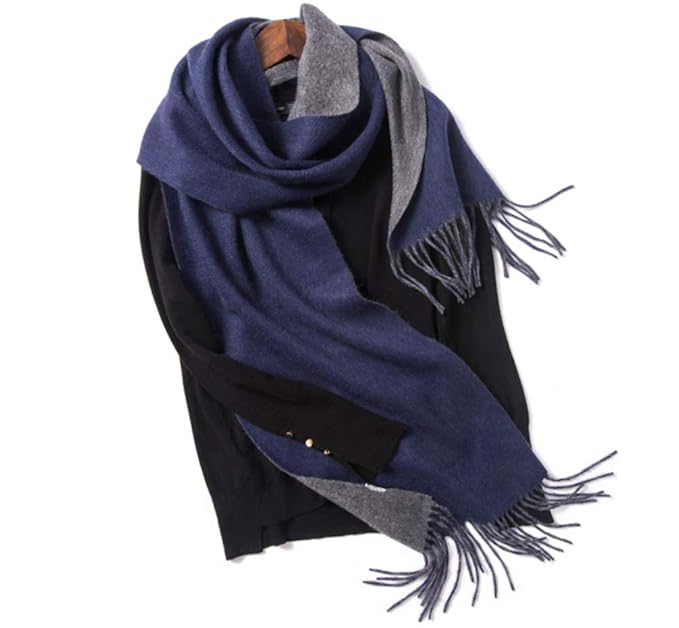 Comprajunta Herren Schal, Mongolischer Kaschmir Schal, Anti-Pilling Und Schrumpfen, Wärmeschutz Im Herbst Und Winter, 200 * 3