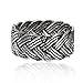 Chuvora 925 Oxidized Sterling Silver 10 mm Braided Woven Wave Antique Style Band Thumb Ring - Size 8