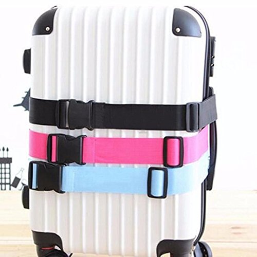 Binmer(TM) Adjustable Suitcase Luggage Straps Travel Buckle Baggage Tie Down Belt Lock (Orange)