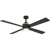 MINKA-AIRE F796L-CL/SBR Falco 54" Ceiling Fan with LED Lights and Remote, Coal