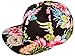 BK Caps Cotton Flat Bill Floral Snapback Hats (Black Flower)
