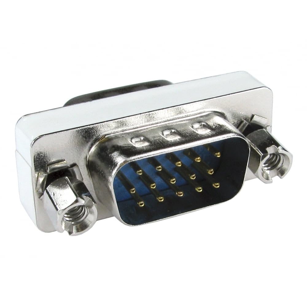 rhinocables - VGA 15 Pin Male to Male SVGA Adapter | Convert Female to Male Connections | Extend & Join Cables | Ideal for Monitors & Projectors | Compatible with DVI to VGA Adapter Gender Changer