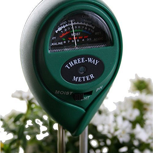 PÜRATest 3-in-1 Soil pH/ Moisture/ Light Intensity Measurement Acidity Meter - No Battery Needed