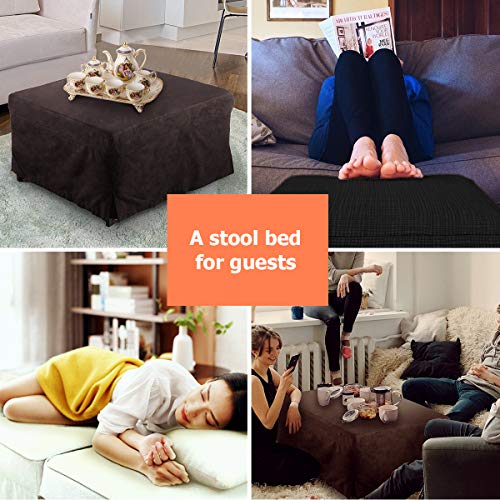NOVA_FURNITURE Folding Ottoman Sleeper Guest Bed, Black - Thumbnail 5