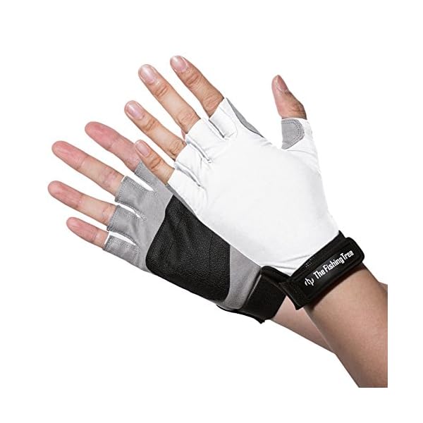 FINGERLESS-FISHING-GLOVES-Verified-UPF-50-UV-Block-Burn-Damage-Avoid-Skin-Cancer-And-Aging-When-FISHING-DRIVING-KAYAKING-SAILING-CYCLING-Men-and-Women-Accessories-by-The-Fishing-Tree