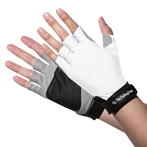 FINGERLESS FISHING GLOVES Verified UPF 50+ UV, Block Burn Damage, Avoid