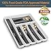 SUJUDE Non Slip Silverware Organizer for Drawer and Kitchen Plastic Classic Narrow and Practical Cutlery Tray and Organizer