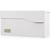 xydled Wall Mount Mailboxes for Outside, Steel Hanging Metal Mail Box,White | Textured Modern Post Box Package Drop Box for Outdoor House Home, ideal for magazines and mail storage, 14.56''x7.1''x4''