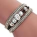 AutumnFall Women Bohemian Bracelet Woven Braided Handmade Wrap Cuff Magnetic Clasp (Black)