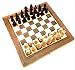IFG Handmade Wooden Chess Set - Travel Size | Portable Folding Game Board | Felted Interior Storage with Piece Holders