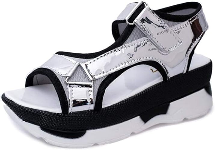 Amazon.com | Women's Chunky Wedge Athletic Sandals Open Toe Casual Platform Hook Loop 