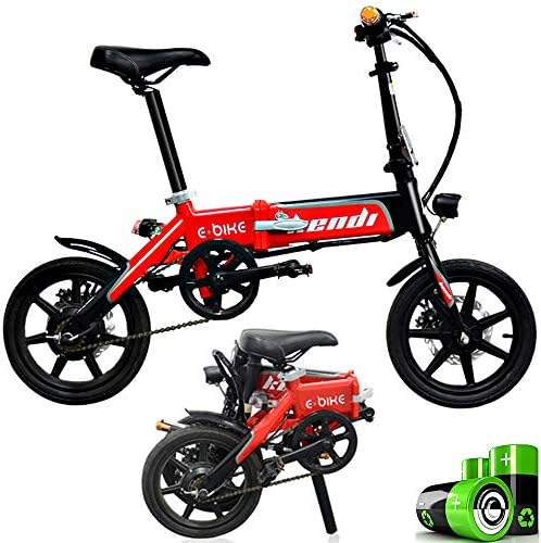 HJHJ Electric folding bike and foldable electric bicycle,Folding electric bicycle 36V lithium battery,14-inch city bike top speed 25KM / h
