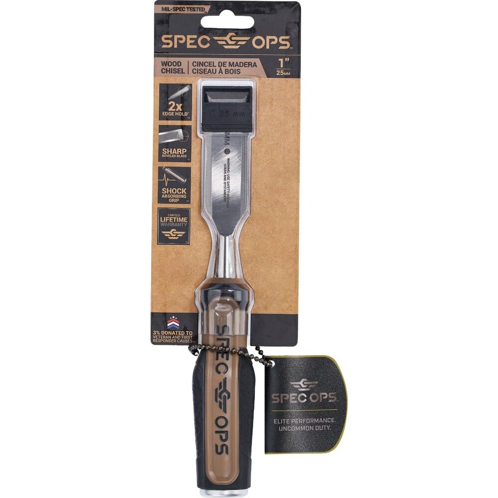 Spec Ops Tools Wood Chisel, 1/2" Blade, High-Carbon Steel Blade,...