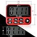 Kitchen Timer, Digital Kitchen Timers Loud Magnetic Clock Countdown Count Up Multiple Function Red