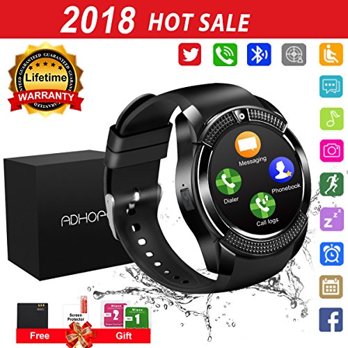 Bluetooth smart watch touchscreen with camera,unlocked …