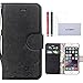 ACO-UINT iPhone 6s Wallet Case,iPhone 6 Wallet Case,Premium Retro Emboss Flower Wallet Leather Case,Folio Flip Cover Strap Case for iPhone 6/6s Black