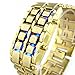 Youyoupifa Men's Stainless Steel Lava Blue LED Digital Bracelet Watch (Gold)
