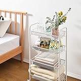 4-Tier Mesh Rolling Storage Cart Multifunctional