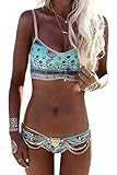 EVALESS Women's Bohemian Summer Beach Sling Print Bikini Swimsuit Swimwear