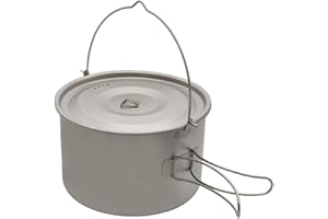 1.8L/3L Titanium Pot Ultralight Hanging Pot with Lid and Foldable Handle Outdoor Camping Hiking Backpacking Picnic