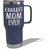 Style In Print Stainless-Steel Coffee Tumbler with Lid & Straw Coolest Mom Ever Family & Friends Mom Insulated Engraved Travel Mugs Navy 20 Oz