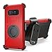J.west Note 8 Case, Galaxy Note 8 Case Belt Clip, Heavy Duty Shockproof Kickstand Full Body Rugged Bumper Hybrid Holster Protective Case for Note 8 Red