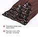 #4 Medium Brown 100% Real Remy Clip in Human Hair Extensions 16-22inch Grade AAAAA Natural Hair Full Head Standard Weft 8 Pieces 18 Clips Long Straight for Women Fashion 18