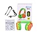 Contixo KB-2600 Kid Safe 85DB, Wireless Bluetooth LED Headphone with Volume Limiter, Microphone, and FM Radio (Green/Orange)