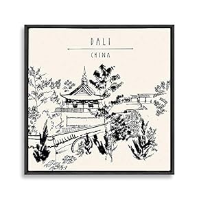 signwin Framed Canvas Wall Art Travel Architecture Sketch...