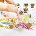 SUPERLELE 32pcs 10ml 4 Shapes Mini Glass Jars Bottles with Cork Stopper, 32pcs Eye Screws