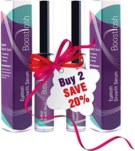 BoostLash Eyelash Growth Serum Gives You Longer Thicker Fuller & 3X Healthier Lashes (in 30 days), Proudly Made in USA. Premium Quality Ingredients Using Grape Stem Cell Extract (Buy 2)
