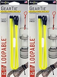Nite Ize Gear Tie Loopable 12 Inch Yellow Rubber