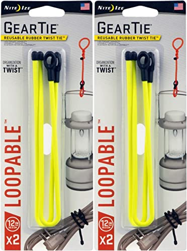 Nite Ize Gear Tie Loopable 12 Inch Yellow Rubber