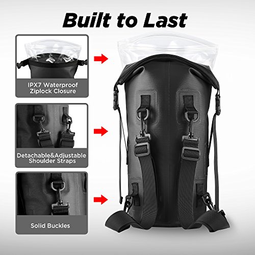 OUTXE IP67 Kayak Dry Bag Waterproof Backpack TPU Dry Bag Sack 10L Totally Sealed PVC-Free