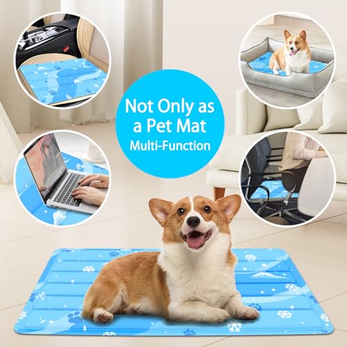 Aisuowa Cooling Mat for Dogs and Cats, Large Cooling Mat with Non-Toxic Gel, Durable and Anti-Scratch