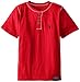 U.S. Polo Assn. Big Boys' Slub Jersey Short Sleeve Henley, Engine Red, 14/16