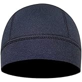 TEQIN Neoprene Diving Hood, 2.5mm Swim Cap with Chin Straps, Surf Beanie Diving Cap for Men Women Water Sports Swimming Black Round Swimming Cap