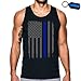 Thin Blue Line Flag Leo Police Support Men's Tank Top T-Shirt & Keychain Gift Black (X-Large)