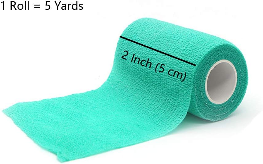 KISEER 15 Pack 2” x 5 Yards Self Adhesive Bandage Assorted Color Breathable Cohesive Bandage Wrap Rolls Elastic Self-Adherent Tape for Stretch Athletic, Sports, Wrist, Ankle: Health & Personal Care