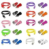 441 Wireless Wholesale Lot X100 Single Mini USB 2 Port Car Charger for Cigarette Lighter Socket 2.1A Power Adapter and Round Micro USB Cables /Cords for Samsung, HTC, LG, Nokia, Blackberry, and more! (Lot of 100 Single Car Chargers and USB Micro Mixed Colors)